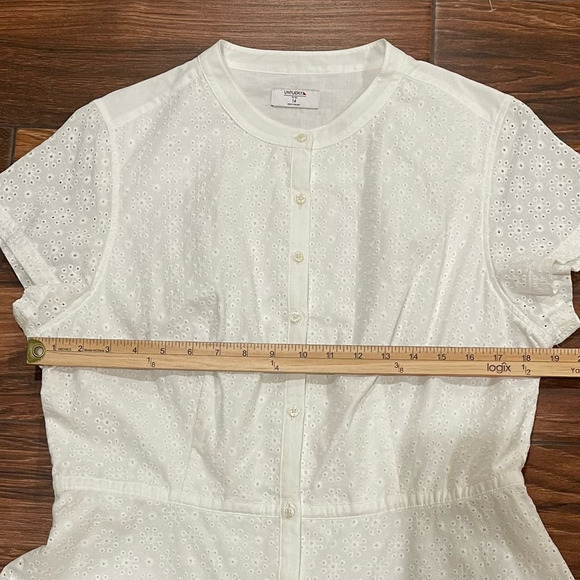 UNTUCKit For Her Farrah Eyelet Button Front Shirt Dress 14 White 40614 - Picture 6 of 6